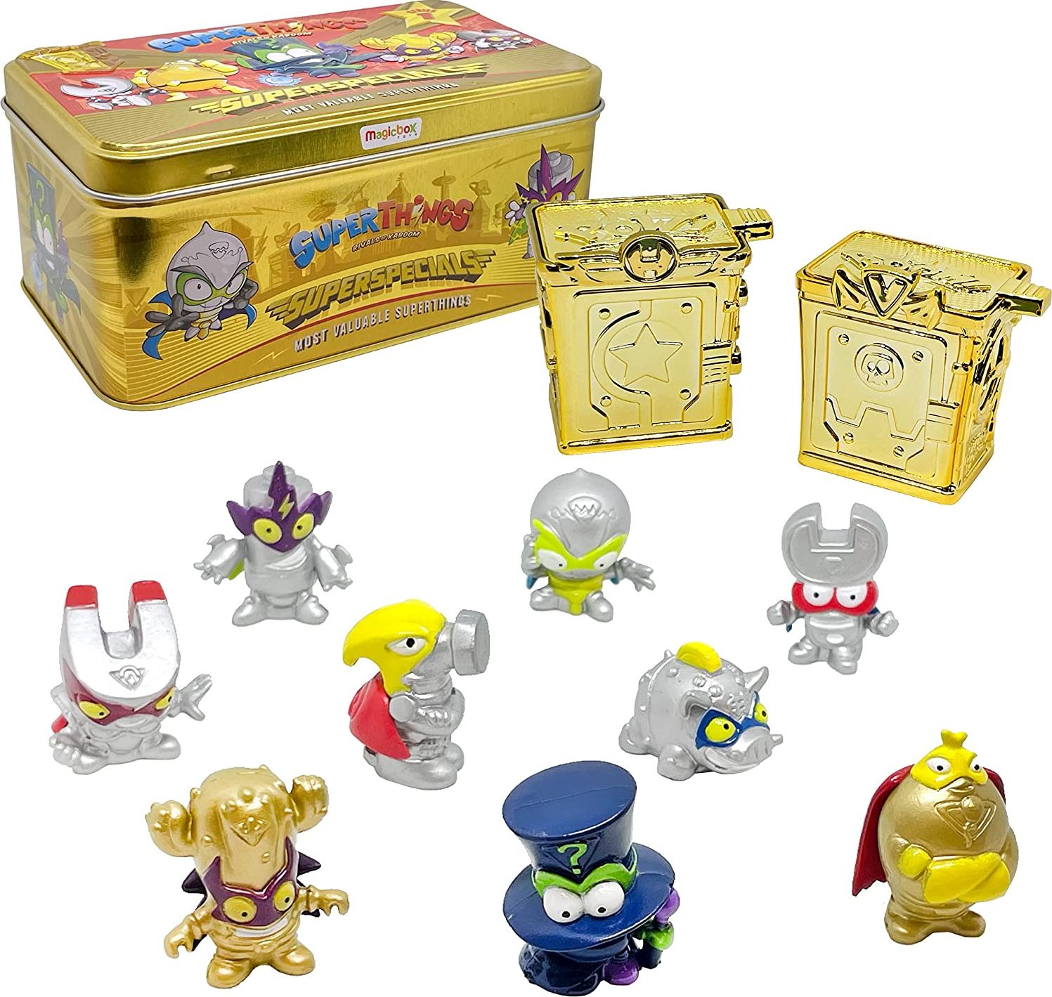Figurka Magic Box super zings things złota puszka 9 figurek seria 1