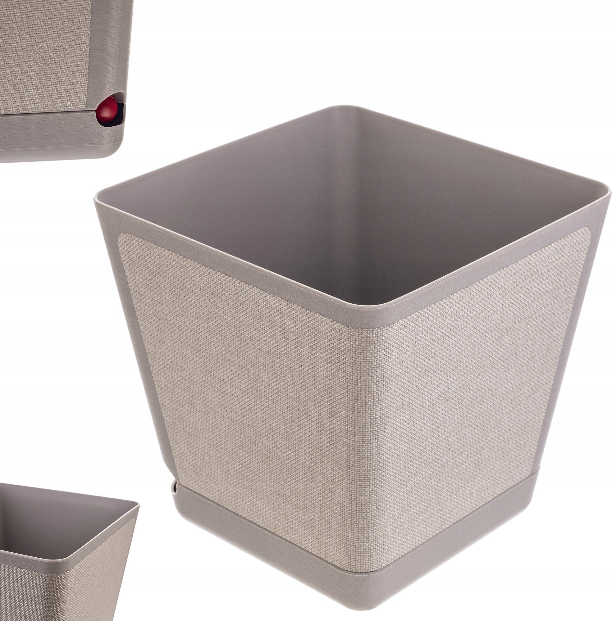 KADAX Doniczka Donica Na Kwiaty Osłonka Wysoka 18 cm Beżowa Z Podstawką