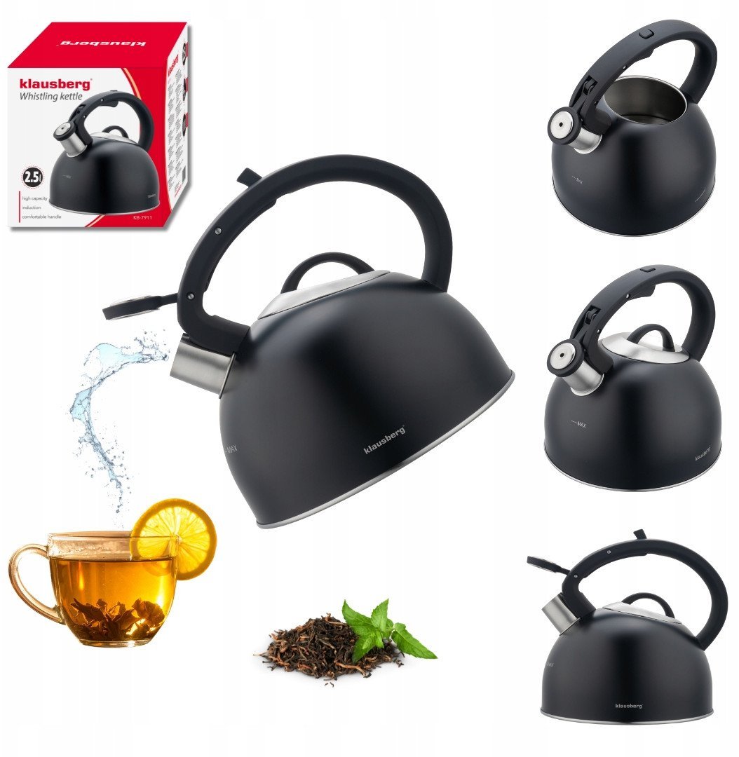 CZAJNIK STALOWY Z GWIZDKIEM 2,5L KLAUSBERG KB-7911