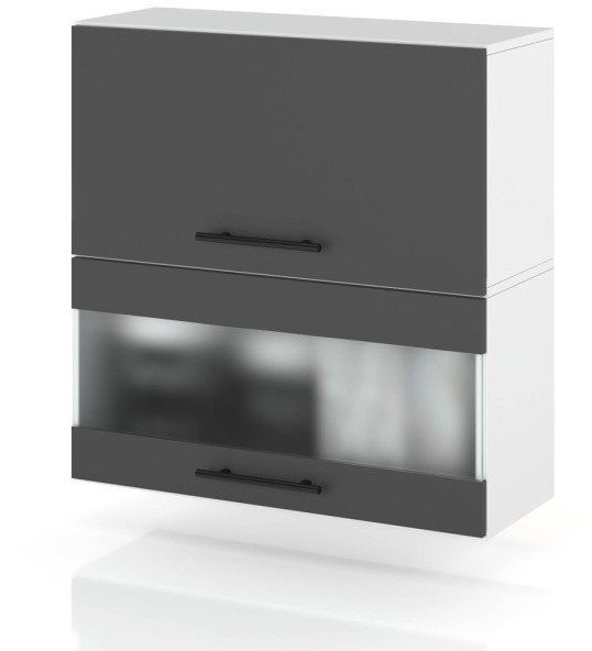 szafka kuchenna wisząca witryna przeszklona klapowa 60cm spremium szary mat