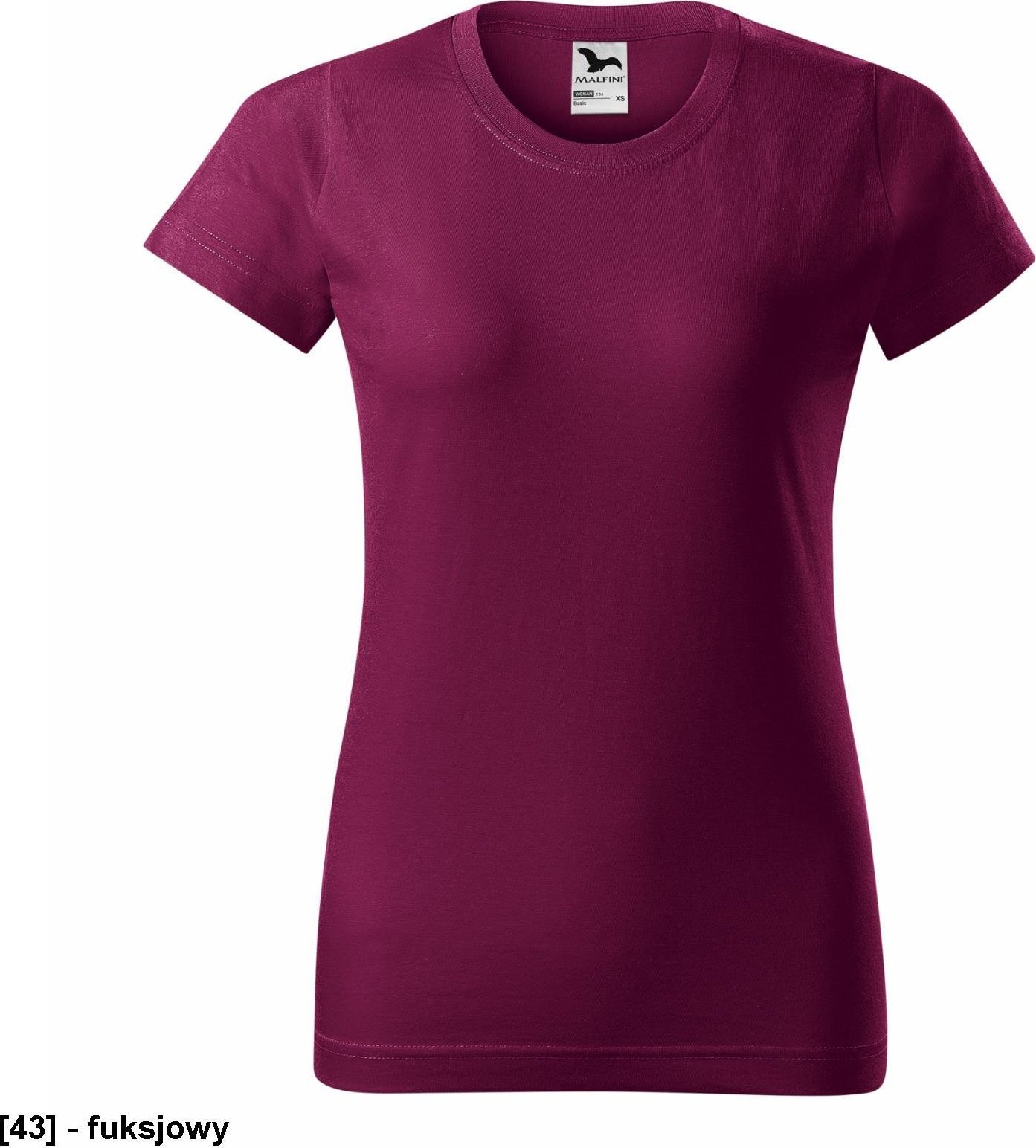 MALFINI Basic 134 - ADLER - Koszulka damska, 160 g/m - fuksjowy M