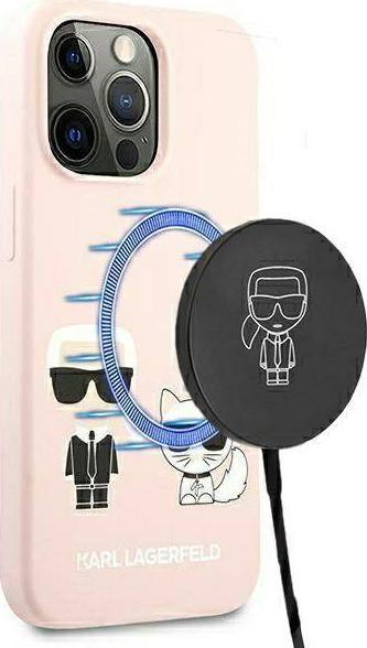 Karl Lagerfeld Karl Lagerfeld KLHMP13LSSKCI iPhone 13 Pro / 13 6,1" hardcase jasnoróżowy/light pink Silicone Ikonik Karl & Choupette Magsafe