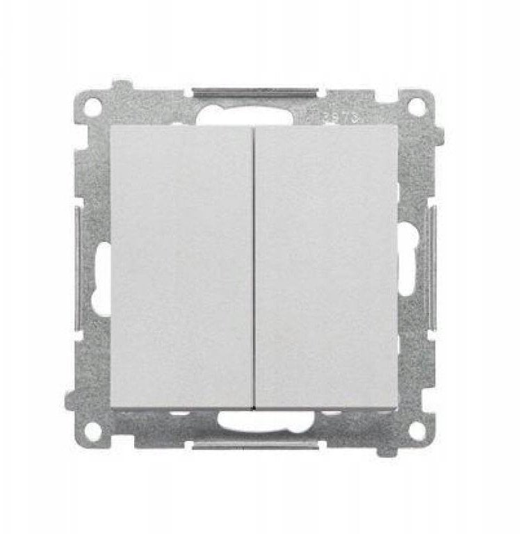 Kontakt-Simon Przycisk podwójny normalny bez piktogramu (moduł) 10 AX, 250 V~, złącza szybkozłączowe Aluminium mat TP2.01/143