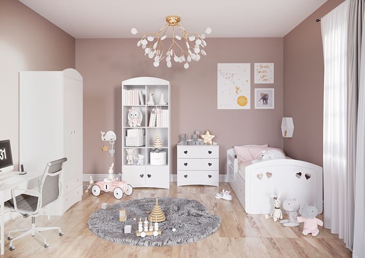 Elior Zestaw białych mebli dziecięcych - Nolia 3C