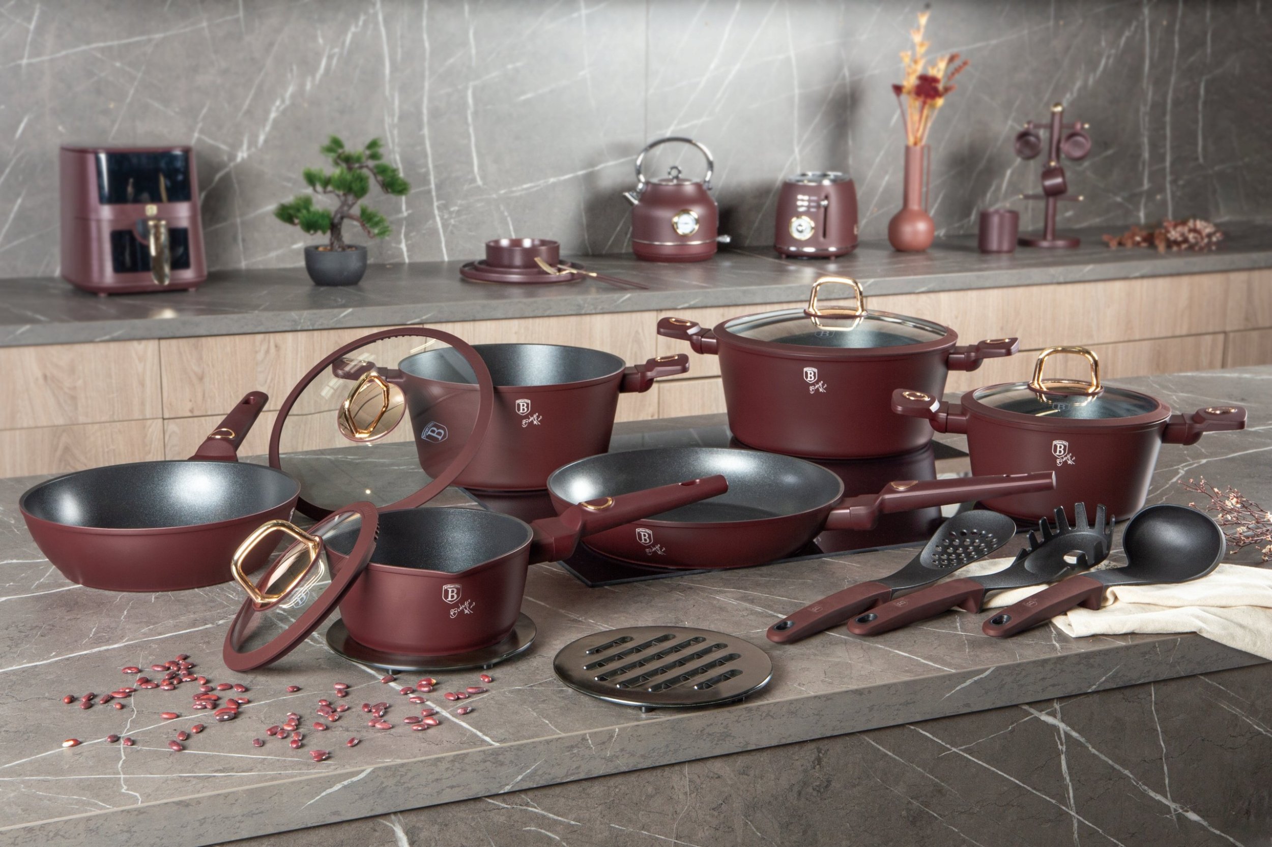 Berlinger Haus ZESTAW GARNKÓW TYTANOWYCH 15 elem. BERLINGER HAUS BH-8051 LEONARDO