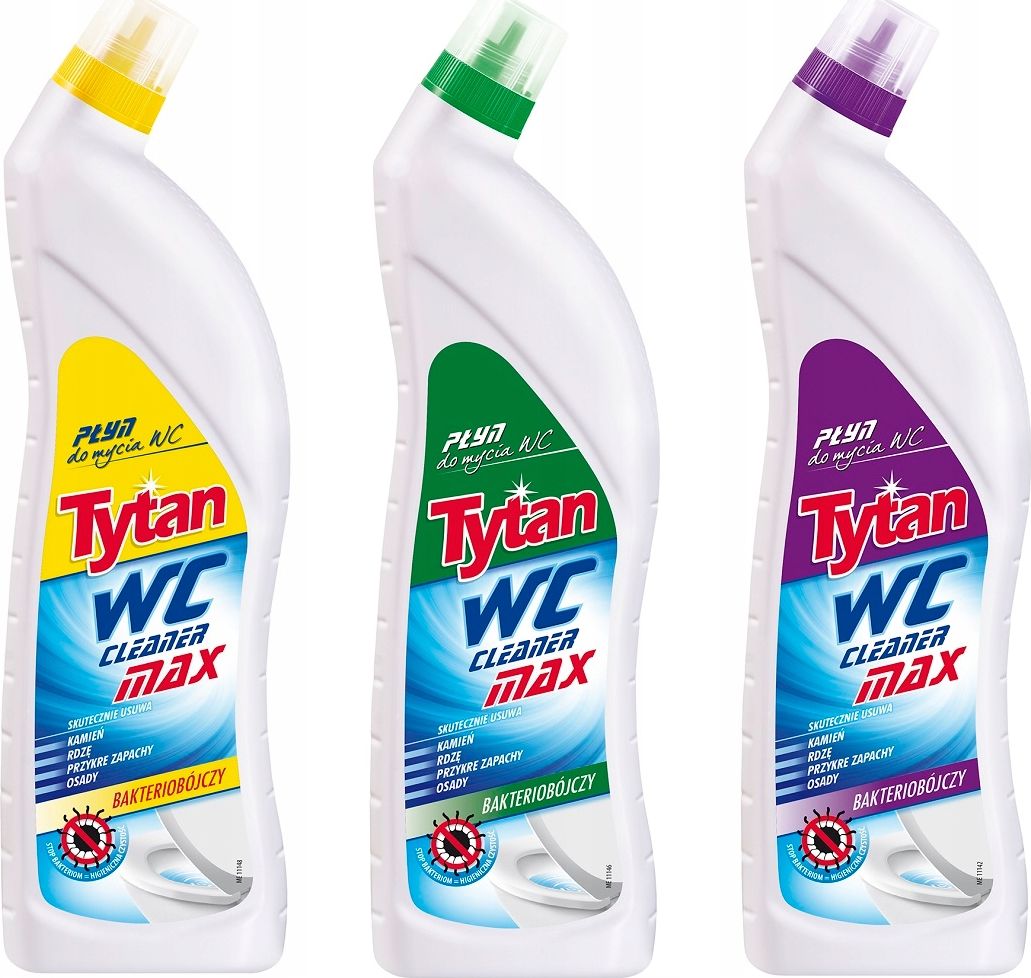 Tytan Tytan PŁYN DO WC TOALET 3x1200ml ZESTAW MIX PROMO