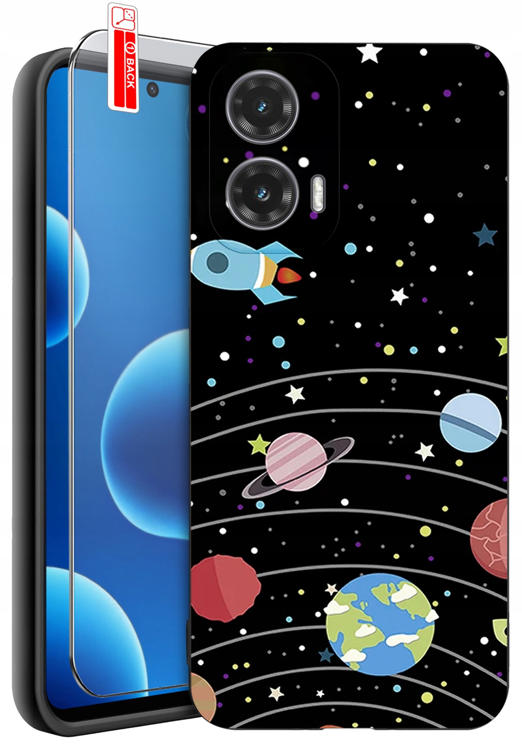 ETUI do Motorola Moto G45 5G | WZORY | SILIKONOWE MATT CASE + SZKŁO 9H