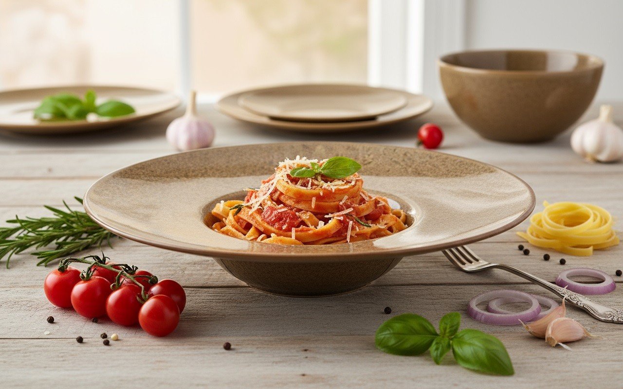 Talerz do pasty 28 cm Ombres Beż Ciemny