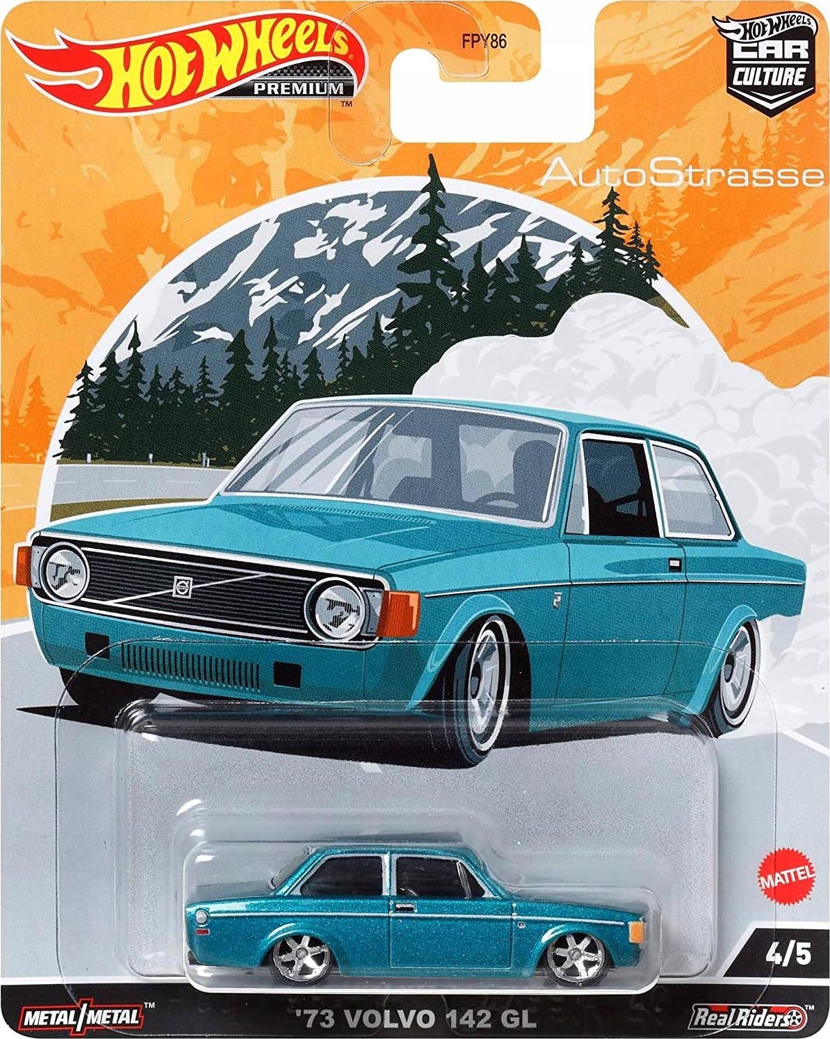 Samochód Mattel Hot Wheels PREMIUM '73 Volvo 142 GL