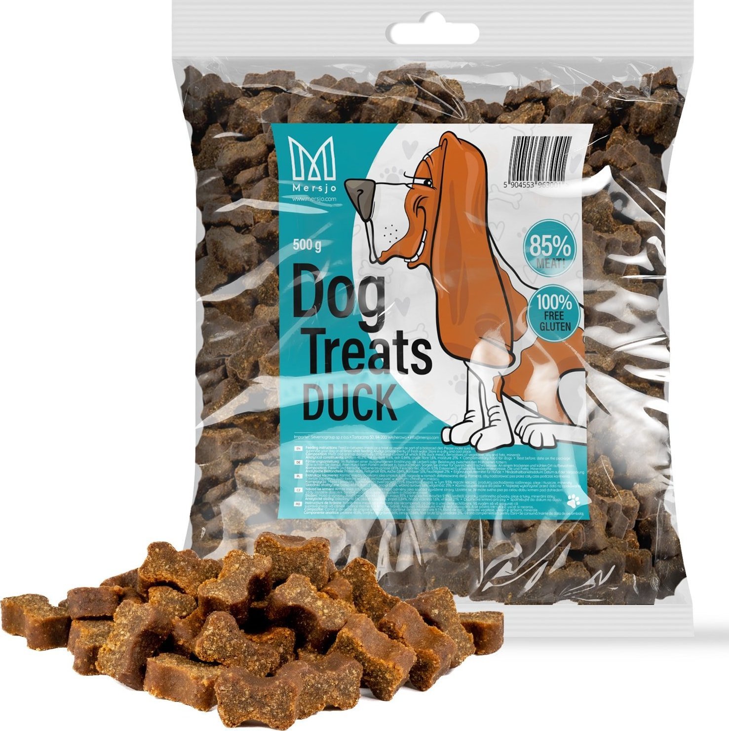 Mersjo Przysmak dla psa - Treserki mięsne kaczka 85% mięsa 500g