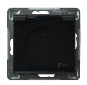 Kontakt-Simon Gniazdo hermetyczne pojedyńcze SIMON54 z/u 16A IP44 brąz mat - DGZ1BUZ.01/46A