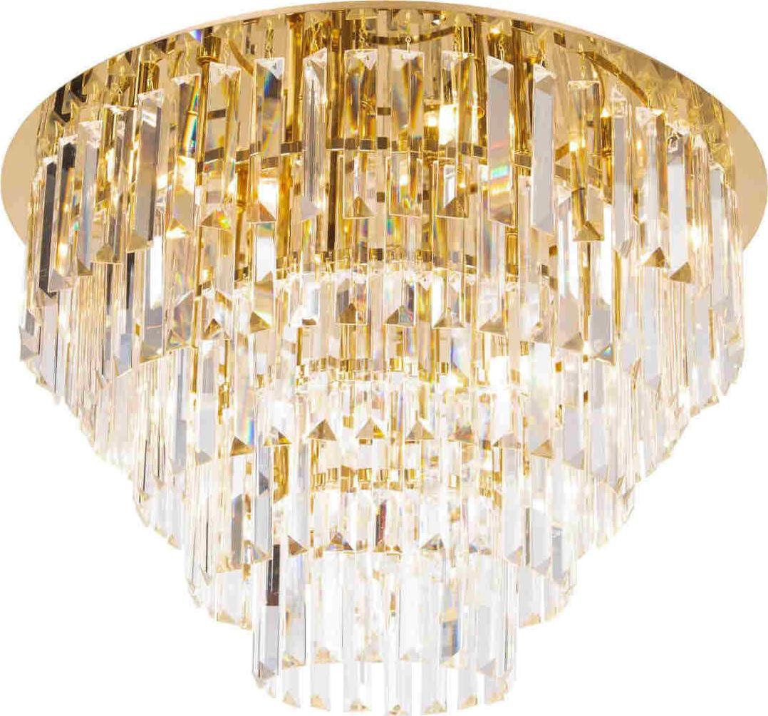 Lampa sufitowa MAXlight Plafon LAMPA sufitowa MONACO C0206 Maxlight kryształowa OPRAWA glamour crystal plafoniera złota przezroczysta