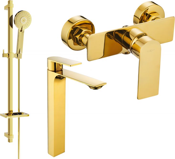 Mexen Mexen Alexa DQ40 zestaw prysznicowy, złoty - 71214DQ40-50