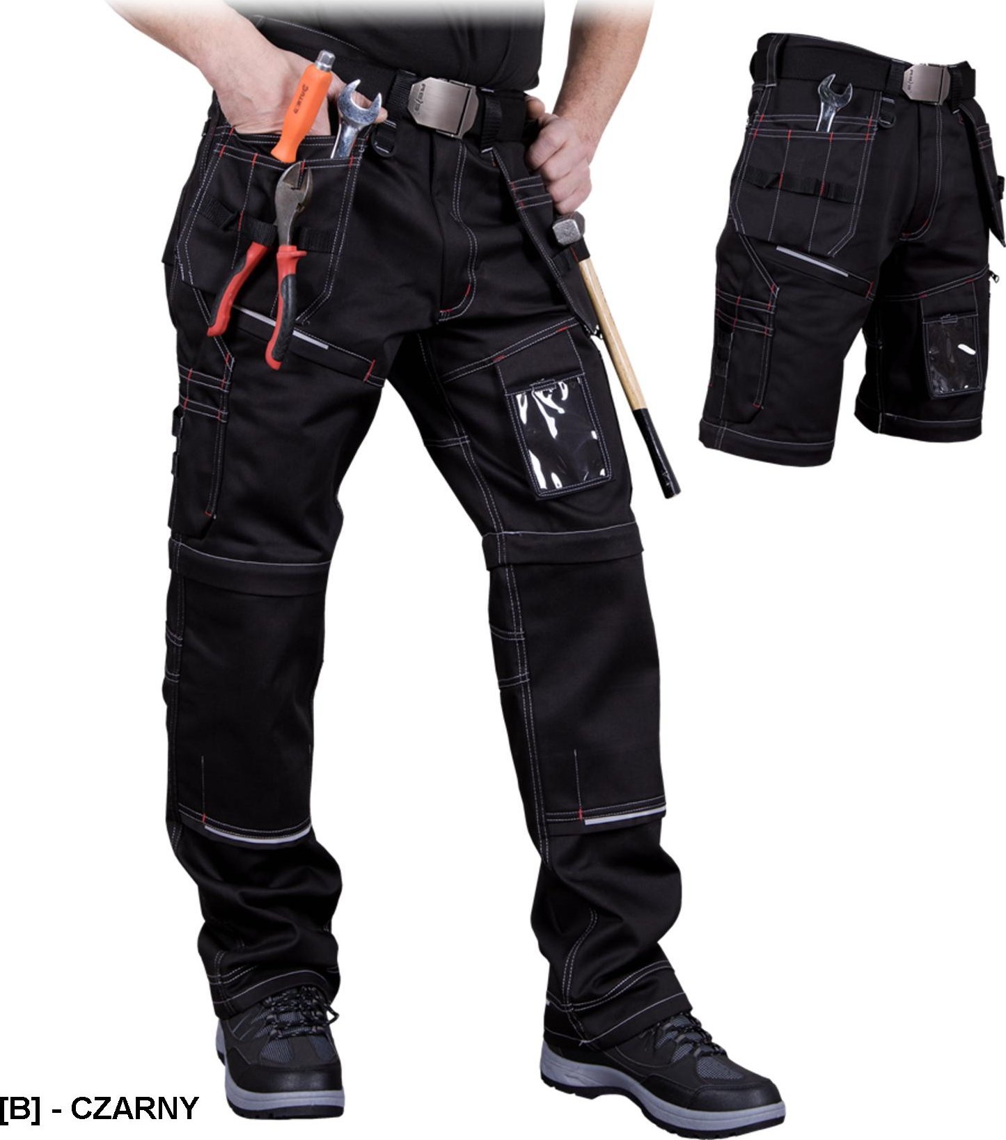 R.E.I.S. LH-PEAKER - SPODNIE OCHRONNE DO PASA 2w1 - czarny 52