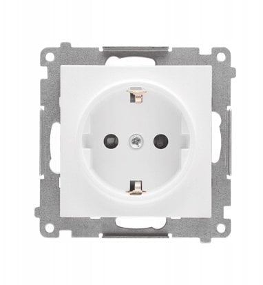 Kontakt-Simon Gniazdo Schuko z przesłonami szybkozłącza matowy biały (moduł) 16 A, 250 V~ TGSZ1CZ.01/111