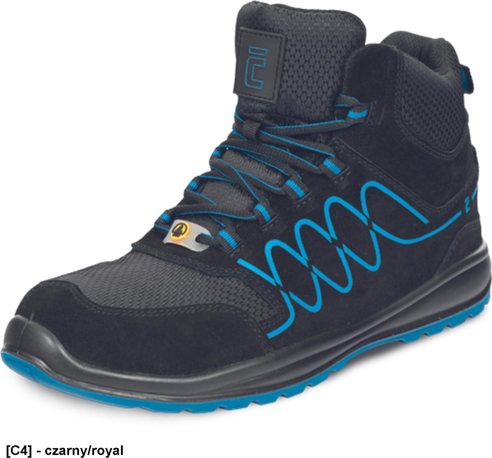 CERVA RAVEN SPORTY O1 ESD SR - Trzewiki z wytrzymałej dwoiny skórzanej z wkładką antystatyczną ESD i podeszwa PU/PU cholewka wykonana- 36