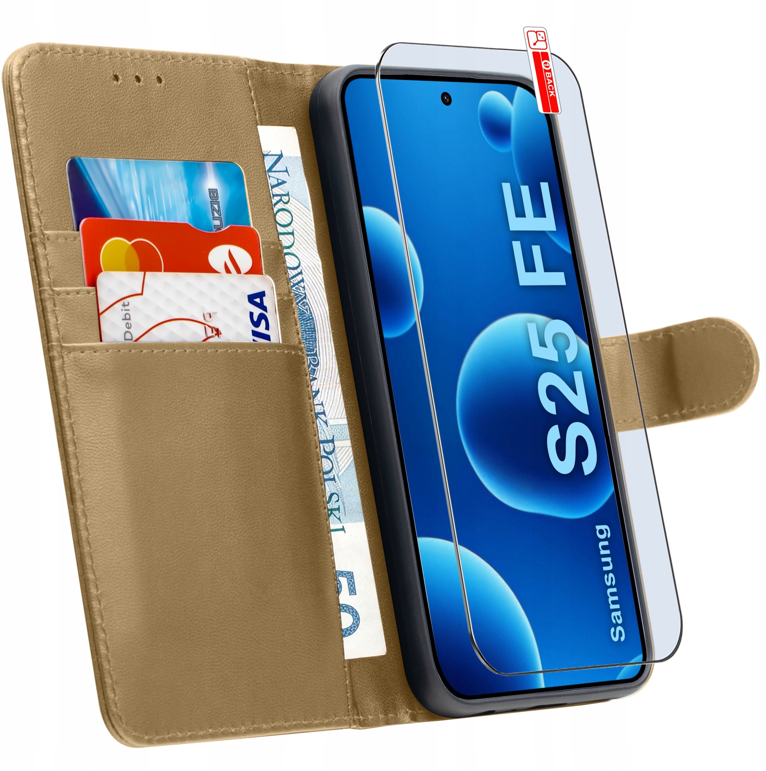 ETUI z klapką do Samsung S25 FE Zamykane Magnetyczne + SZKŁO