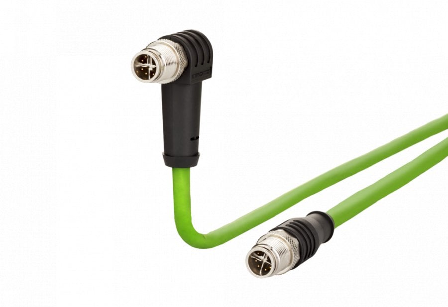 Kabel połączeniowy METZ CONNECT M12 męski-M12 męski, 8-stykowy, kodowany X, z hakiem prostym, 5 m