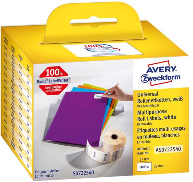Avery Zweckform ETYK.ZF UNIWERSAL.NA ROLI 57X32 1000 ETY - AS0722540