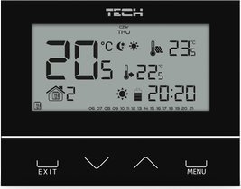 Tech Sterownik ST-292V3 pokojowy przewodowy dwustanowy L-5 (3 mm szkło) czarny