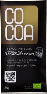 Cocoa CZEKOLADA SUROWA CAPPUCINO MIGDAŁOWE Z MORWĄ BIO 50 g - COCOA