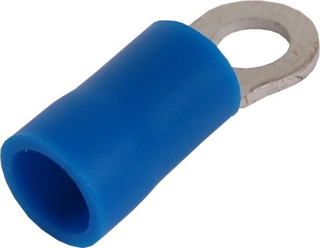 Końcówka kablowa izolowana oczkowa Cu M3 100szt niebieska