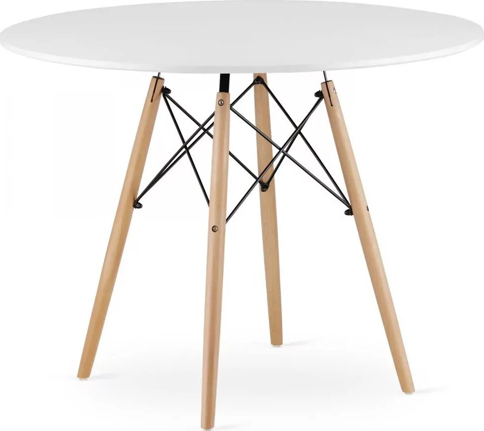 Elior Biały okrągły stół do jadalni w stylu skandynawskim - Emodi 6X