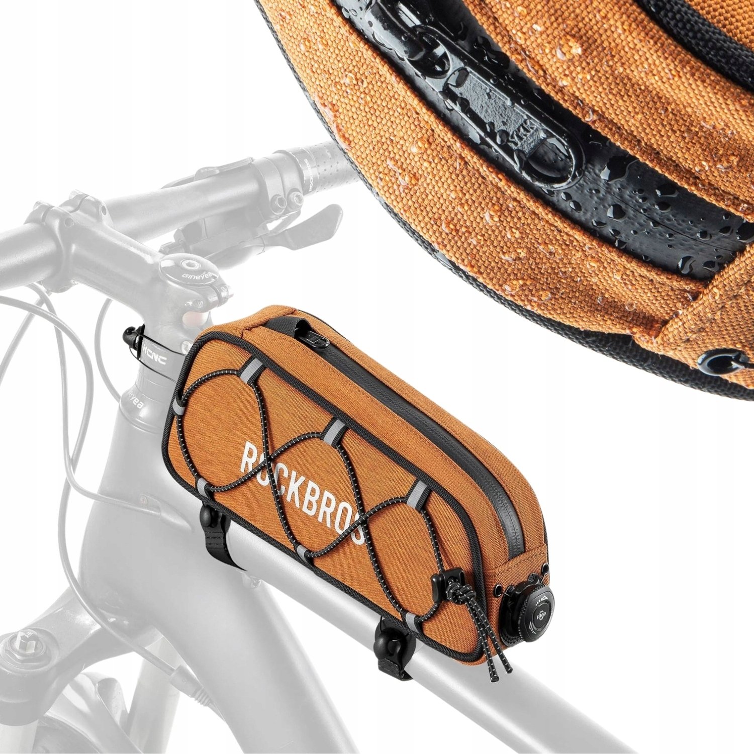 Torba rowerowa Rockbros 30120045004 ROAD TO SKY na górną rurę ramy wodoodporna 0,7L - pomarańczowa