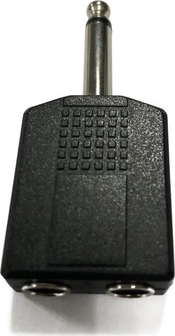 Adapter AV Aigostar Złącze audio/video 6.35 męskie na 2x 6.35 żeńskie czarne Złącze audio/video 6.35 męskie na 2x 6.35 żeńskie czarne