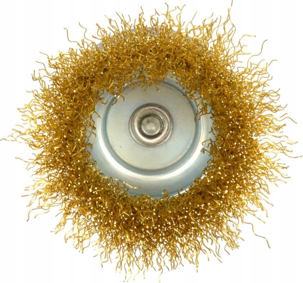 Szlifierka Geko Szczotka druciana czołowa,mosiężna 75mm/3"z trzpieniem (10/120)