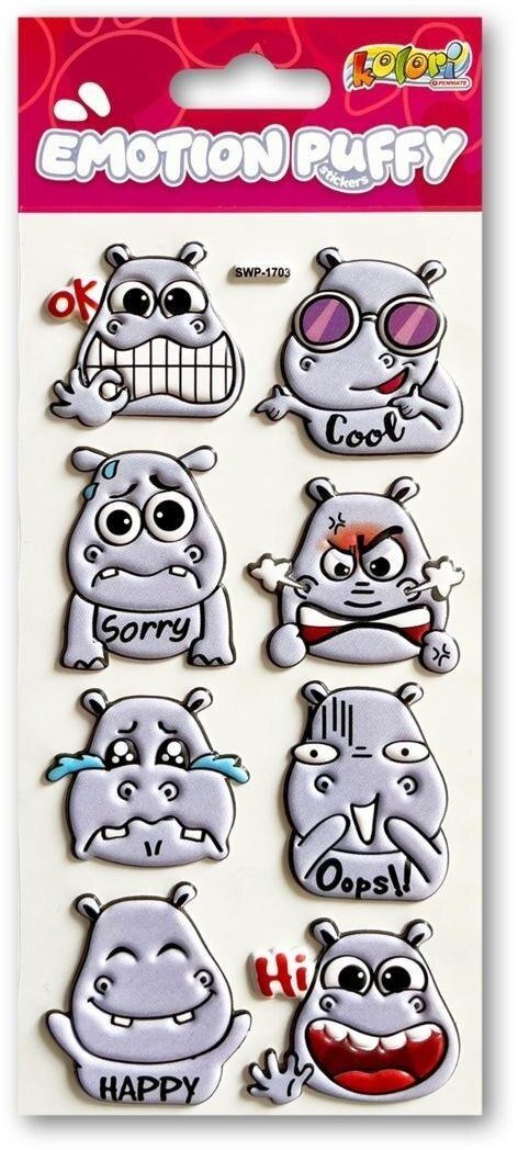 Naklejki puffy Emotion Hippo