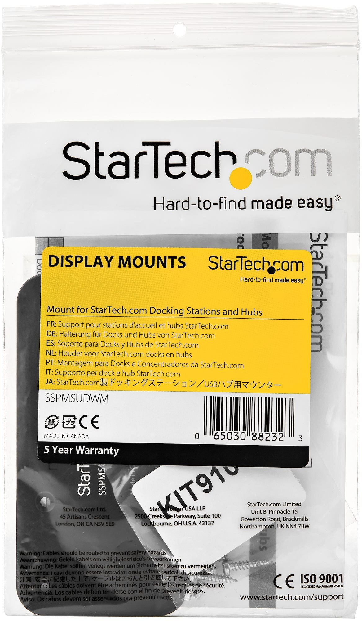 STARTECH.COM Dockingstation Halterung - F�r kompatible StarTech.com Hubs und Docks - Wand- oder Unter-Tisch-Befestigung - Stahl