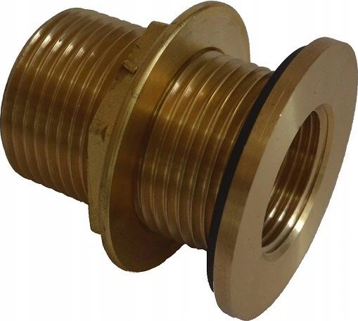 przejście przez przegrodę z gwintem 1" x 3/4" (DN25 x DN20) długość 50mm, mosiężne