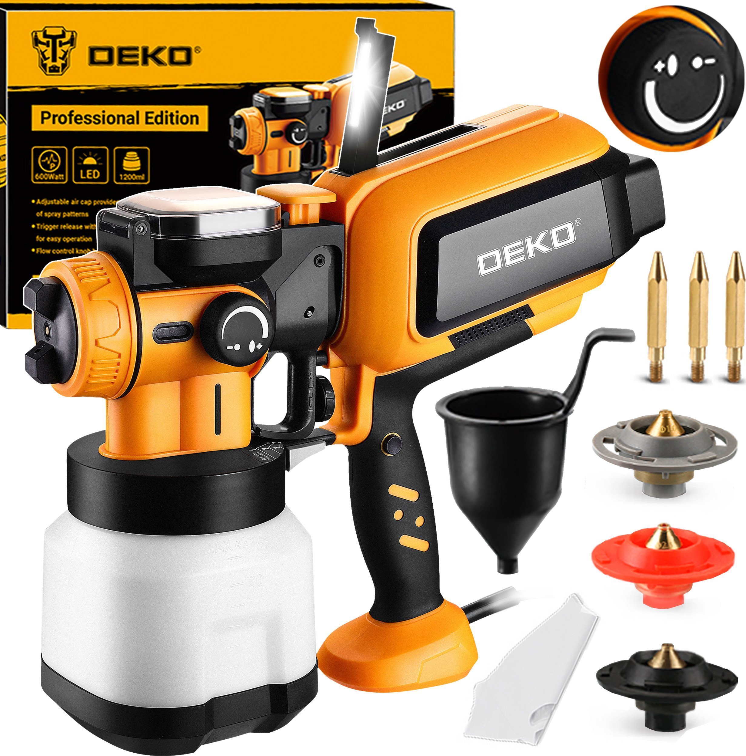 Deko PISTOLET MALARSKI AGREGAT DO MALOWANIA ŚCIAN 3DYSZE 120 DIN ZESTAW XXL DEKO