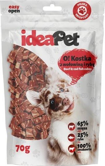 IdeaPet Ideapet Przysmak Dla Psa O! Kostka z Wołowiną Rybą 70g
