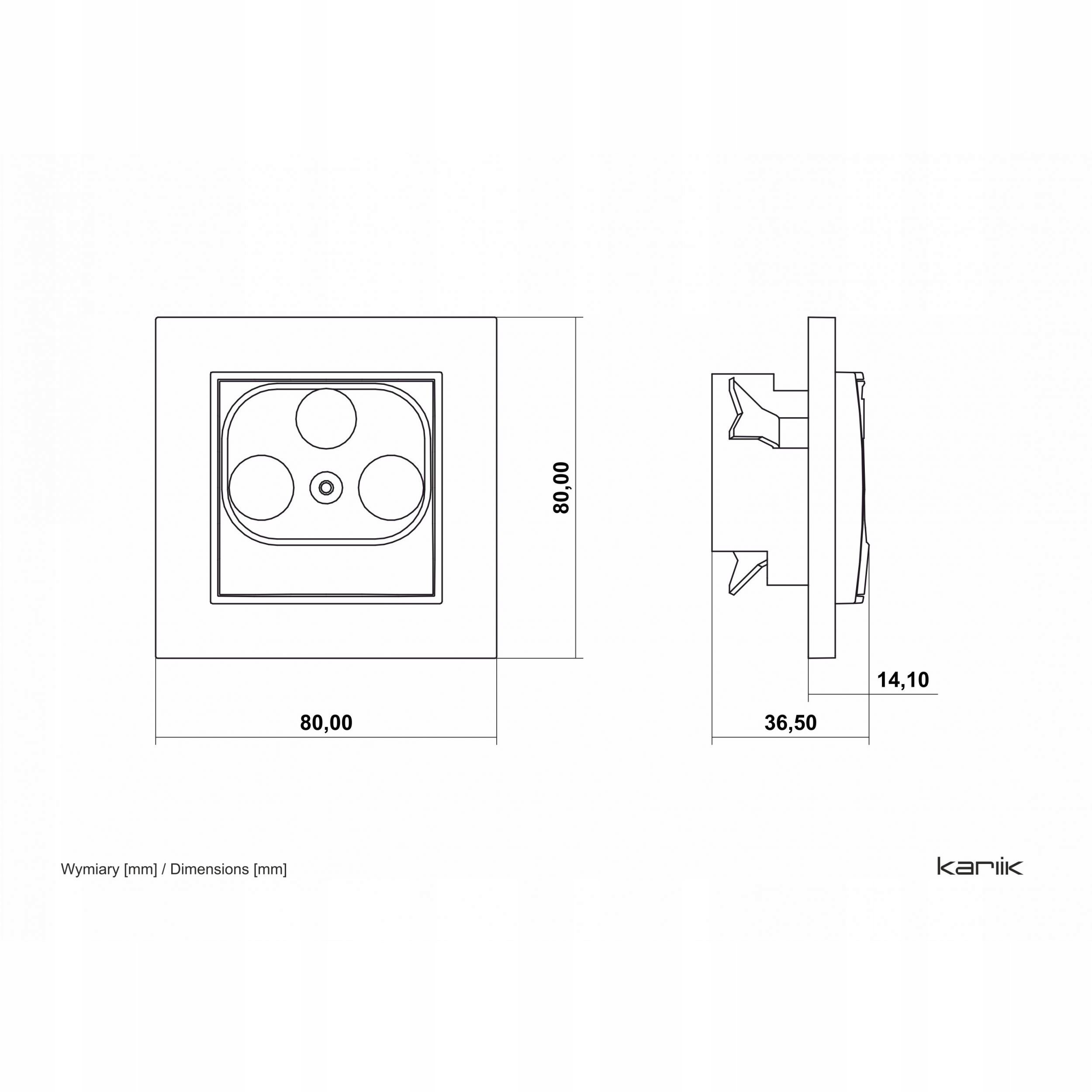 MINI Mechanizm gniazda abonenckiego RTV-SAT końcowego 1,5dB taupe 60MGS