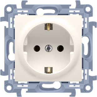 Kontakt-Simon Gniazdo pojedyncze Simon 10 uziemienie schuko 16A kremowy (CGSZ1.01/41)