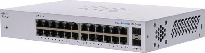 Cisco Cisco switch CBS110-24T, 24xGbE RJ45, 2xSFP (combo with 2 GbE), fanless - REFRESH