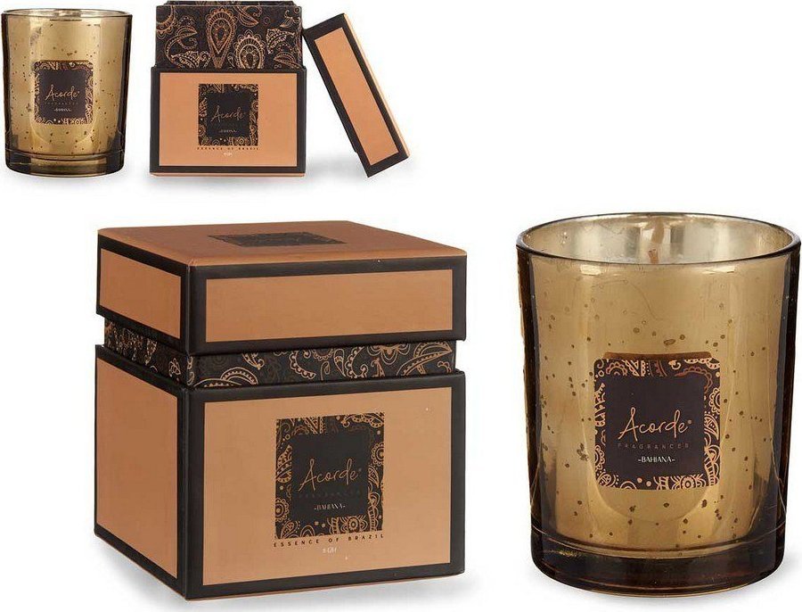 Bigbuy Home Świeczka Zapachowa Bahiana Wanilia Żółty (8 x 9 x 8 cm)