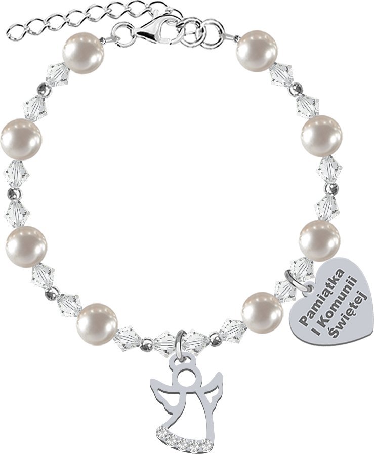 Radziszewska Jewellery I KOMUNIA ŚWIĘTA Bransoletka z Aniołem srebro GRAWER GRATIS
