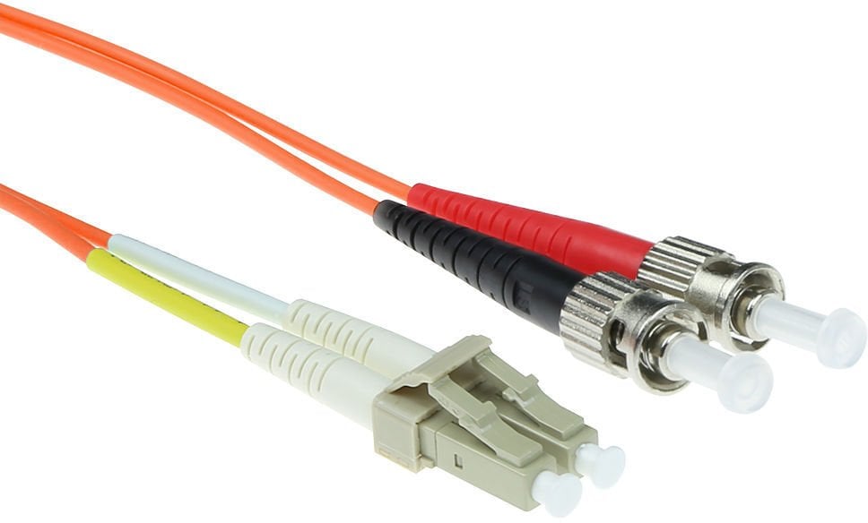 ACT 15 meter LSZH Multimode 62.5/125 OM1 fiber patch cable duplex with LC and ST connectors. Lc-st 62.5/125 om1 dup 15.00m (RL7015)