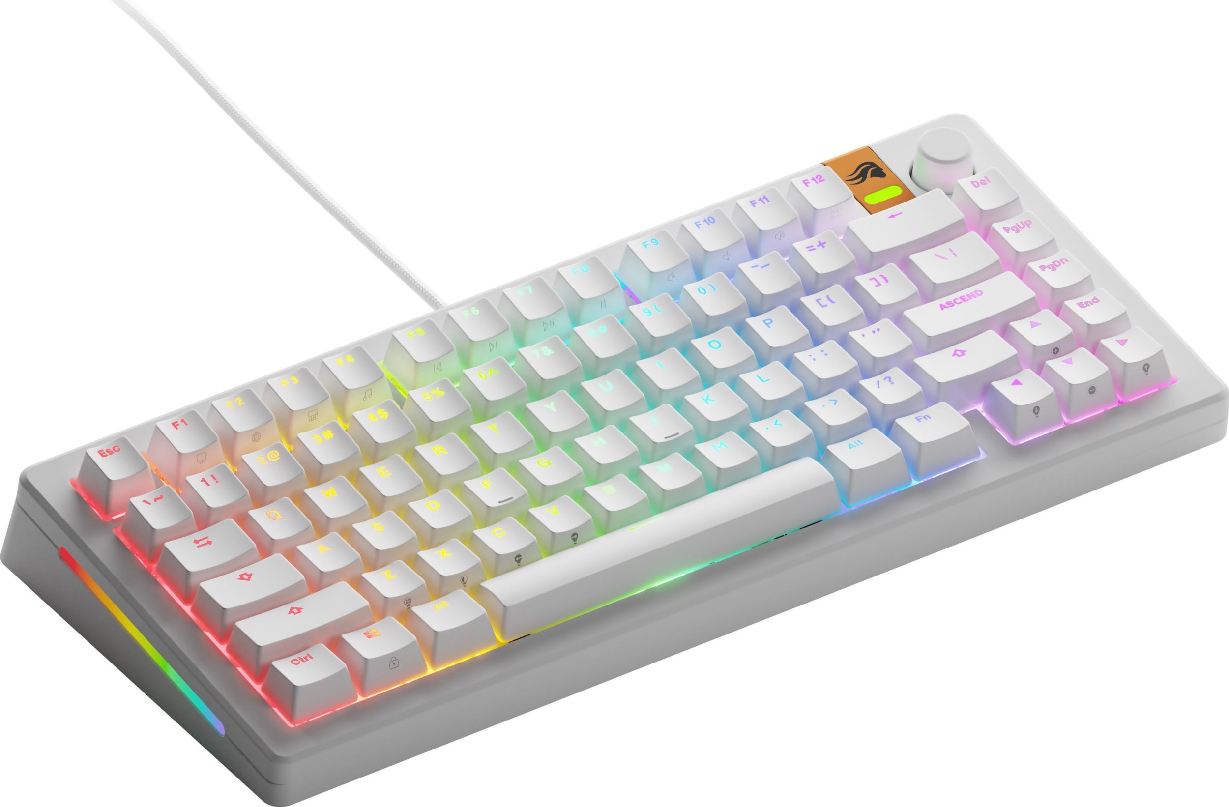 Klawiatura Glorious GMMK 3 HE 75 % Custom Gaming-Tastatur - Pre-Built, ANSI (US), Fox HE Switches, biały