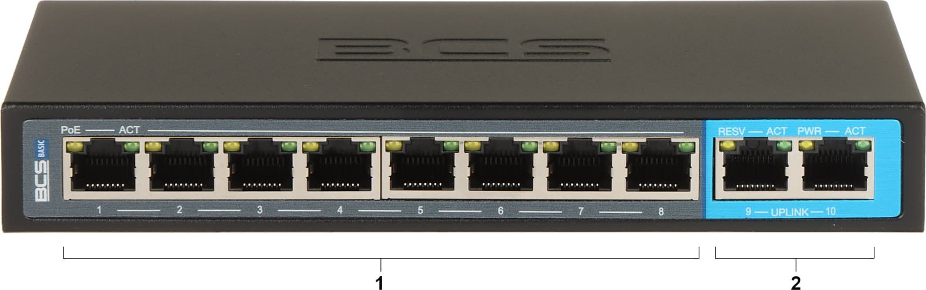 Switch BCS SWITCH POE BCS-B-SP08G02G 8-PORTOWY BASIC