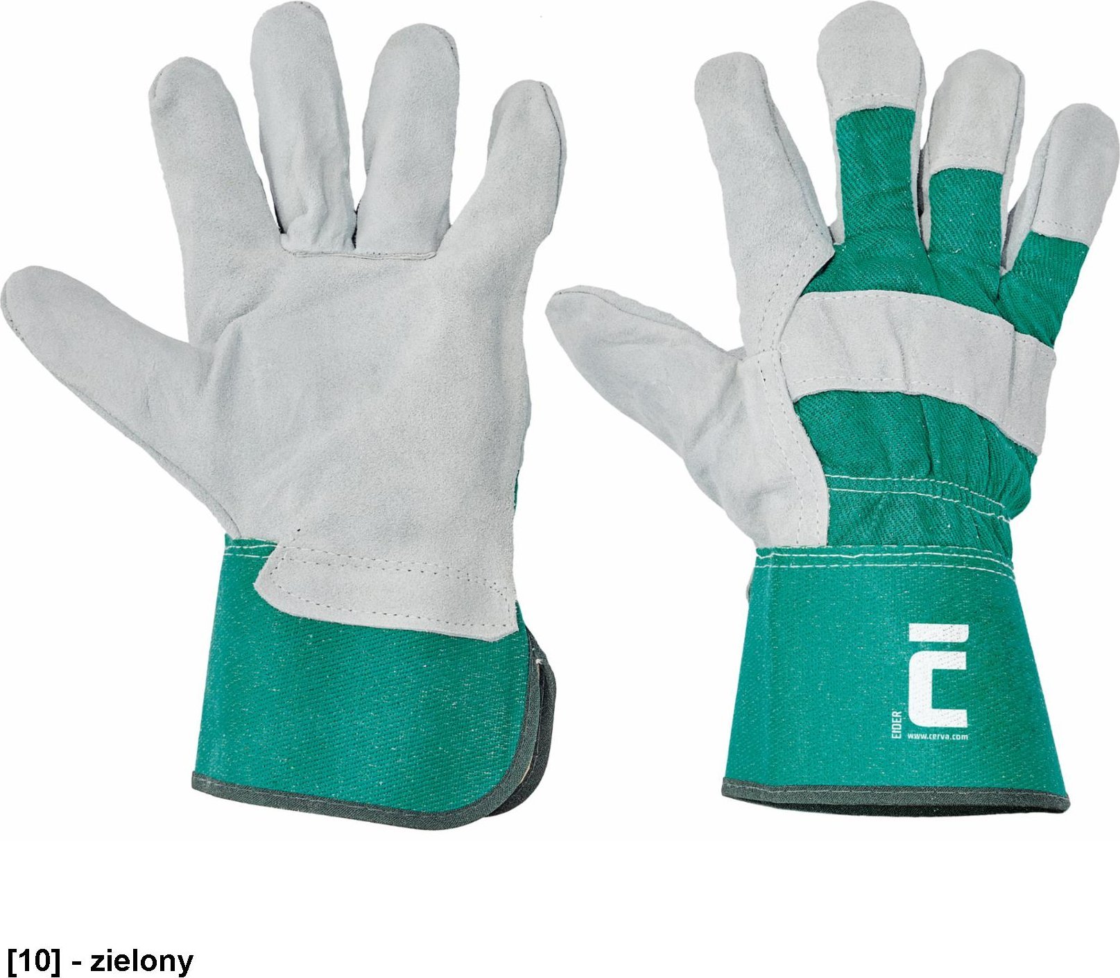 CERVA EIDER - rękawice mechaniczne wzmacniane skórą - zielony 12
