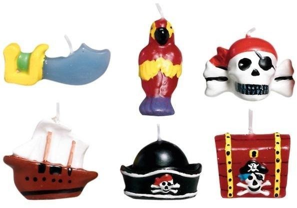 Świeczki figurki Pirates Map 6szt.