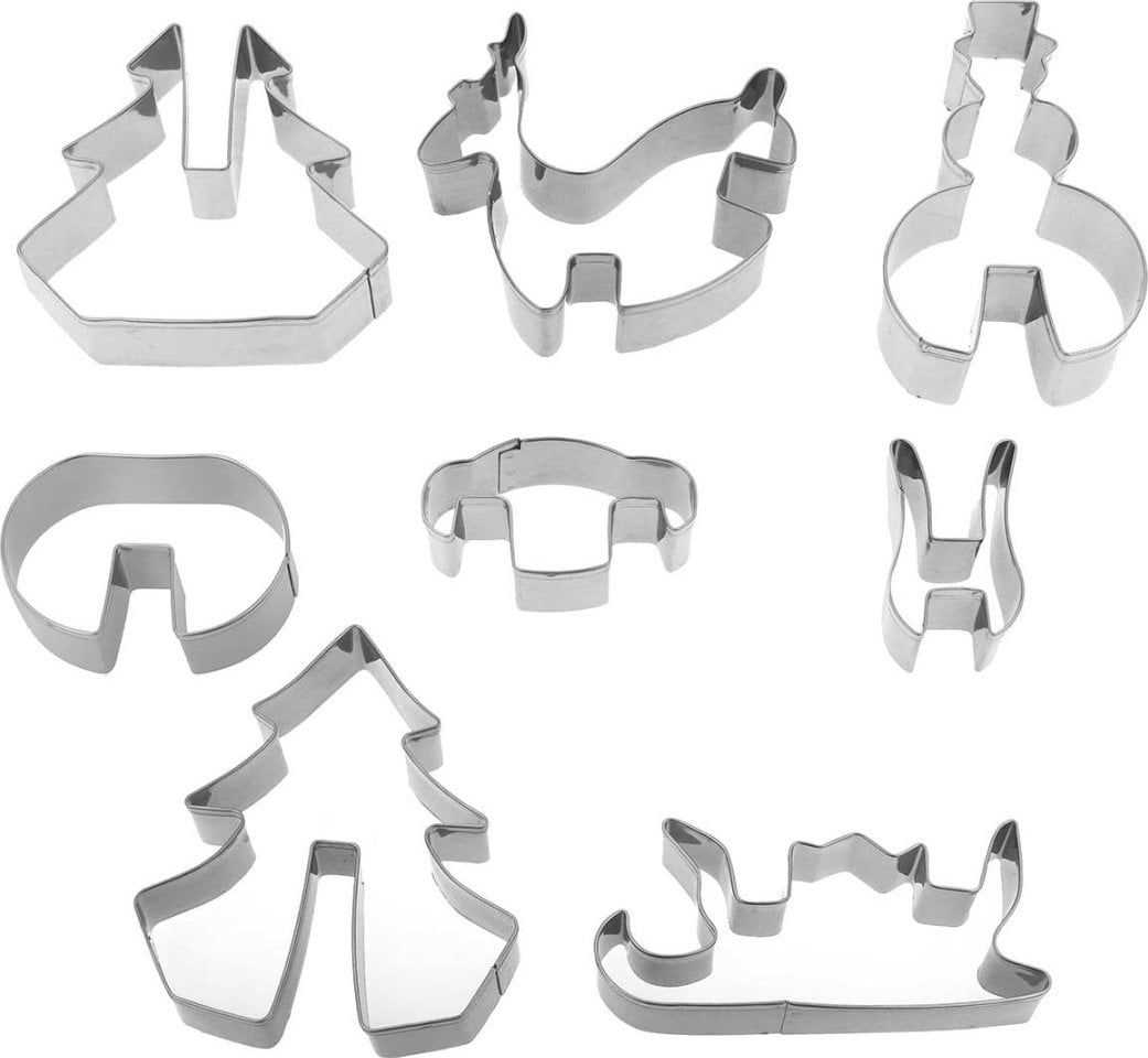 Brunbeste ZESTAW WYKRAWACZY DO CIASTEK PIERNIKÓW 3D MIX KSZTAŁTÓW 8-ELE BB-3140