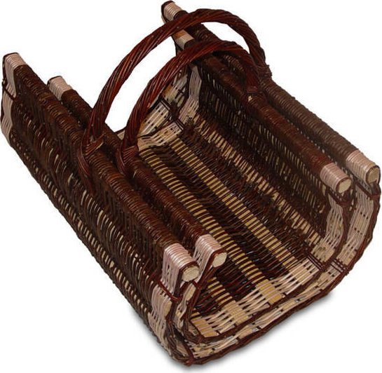 WickerPL WIKLINOWY KOSZ KOMINKOWY CIEMNY 50X30 H28/40 CM