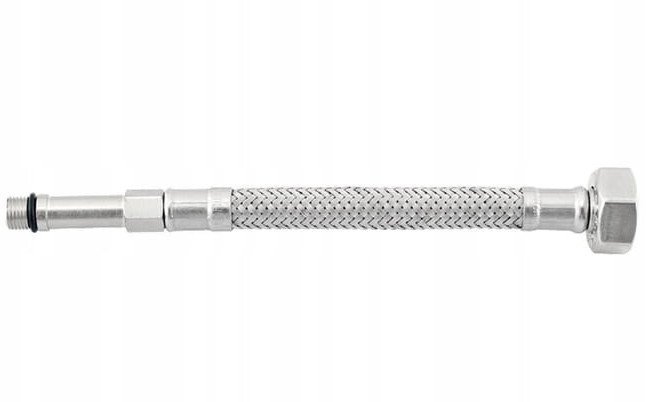 Wąż w oplocie do baterii 40cm 3/8''x10 Stal nierdzewna Srebrny