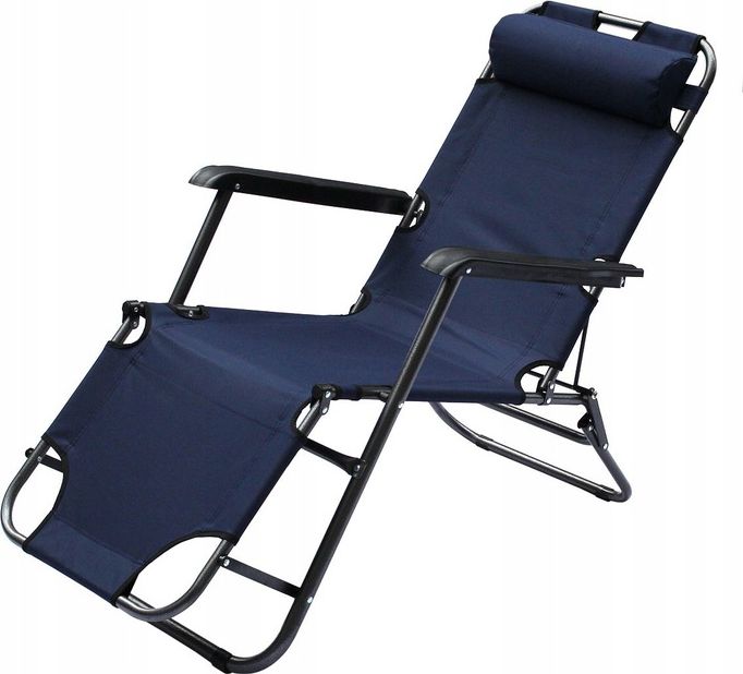 Royokamp Fotel wielopozycyjny Level z zagłówkiem granatowy