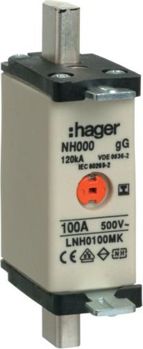 Hager Wkładka bezpiecznikowa NH000 100A gG 500V WT-000 (LNH0100MK)
